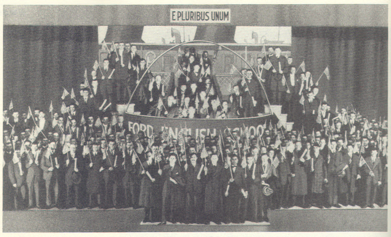 Commencement exercises at the Ford English School, 1916